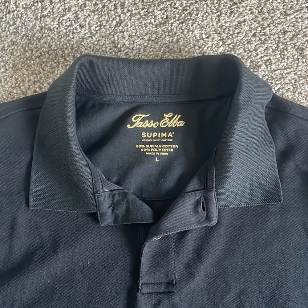Tasso Elba Supima Long Sleeve Cotton Polo - Picture 2 of 7